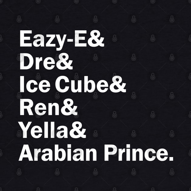 Funny Names x NWA (Dr. Dre, Eazy E, Ice Cube, MC Ren, DJ Yella, Arabian Prince) by muckychris